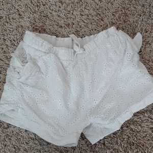 🤍Adjustable  paper bag cute white shorts 🤍